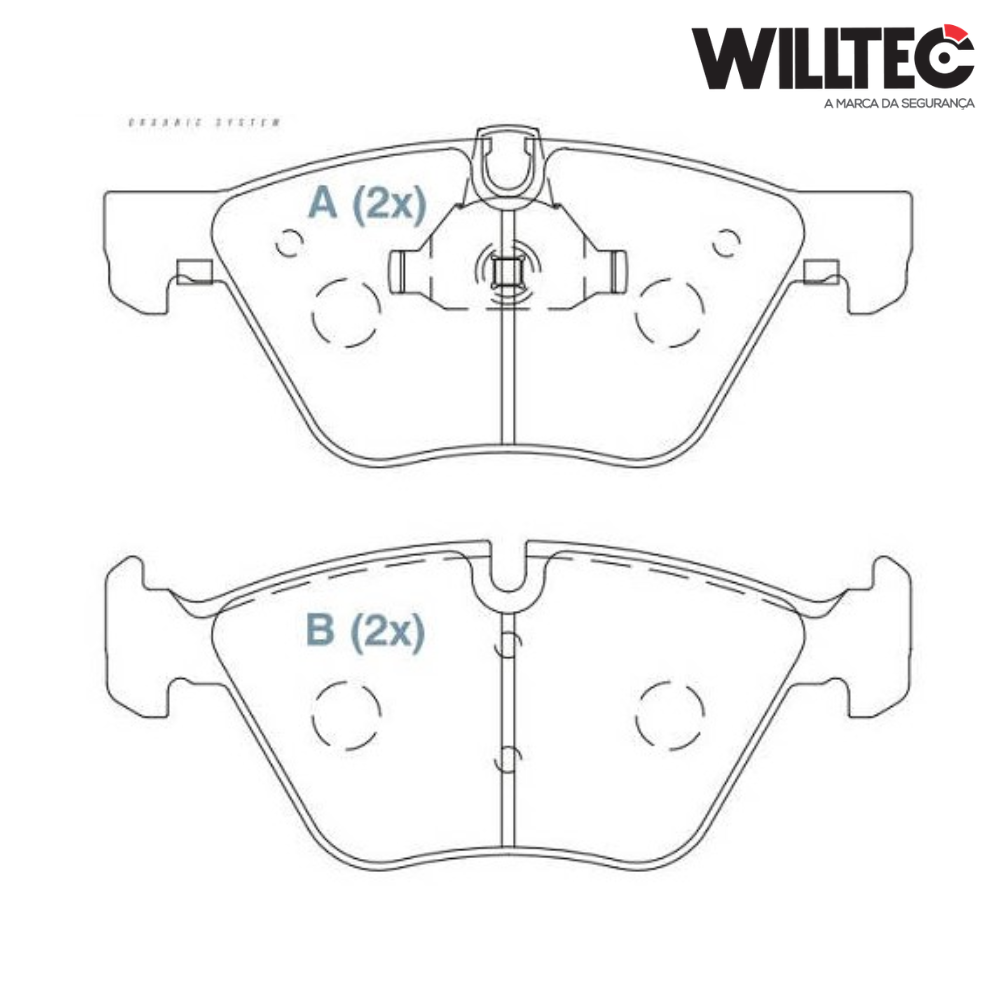 Pastilha de Freio Dianteira Cerâmica - Willtec - BMW 120d 120i 123d 130i Coupe 120d 120i 123d 325i 330i Z4 - 2006 a 2025 - Imagem 3