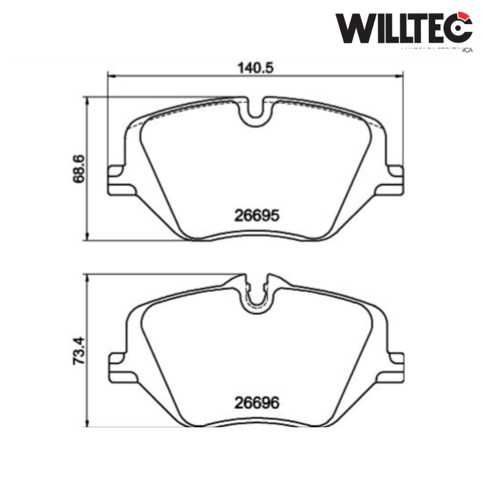 Pastilha Freio Dianteira Ceramica Willtec – BMW X1 - X2 - X3 - 2023 em diante - Imagem 3