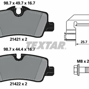 Pastilha de Freio Traseira TEXTAR 2142101 TRW BMW Série 2 Série 3 Série 4