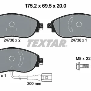 Pastilha de Freio Dianteira TEXTAR 2473801 TRW Audi SEAT VW
