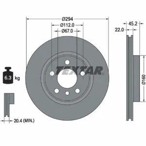 Disco de Freio Dianteiro TEXTAR 92273103 294x22mm Alto Carbono – 2 Peças